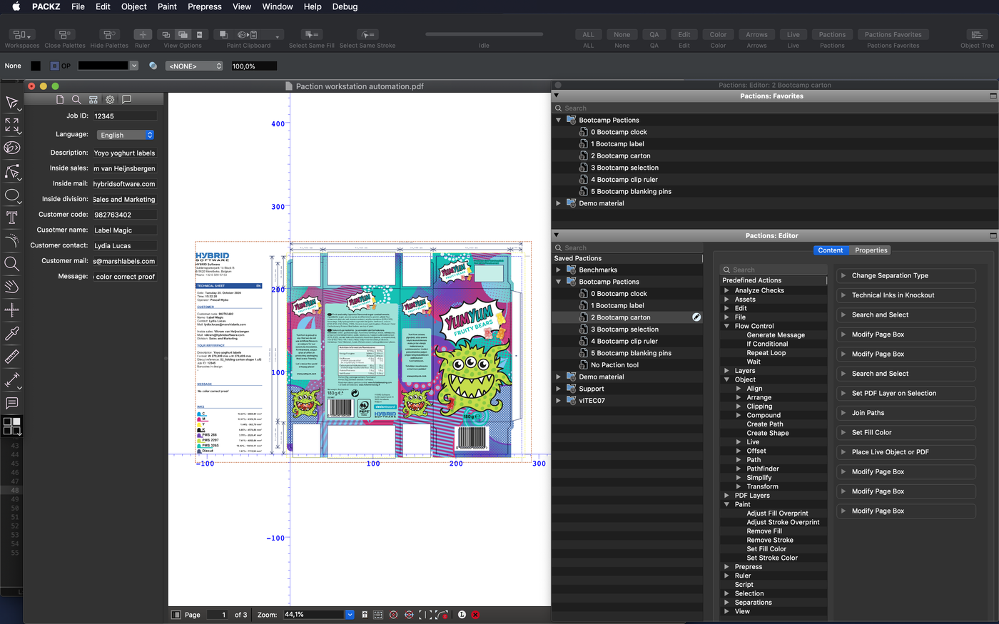 Packz Nebula Interface With Pactions Workstation Automation